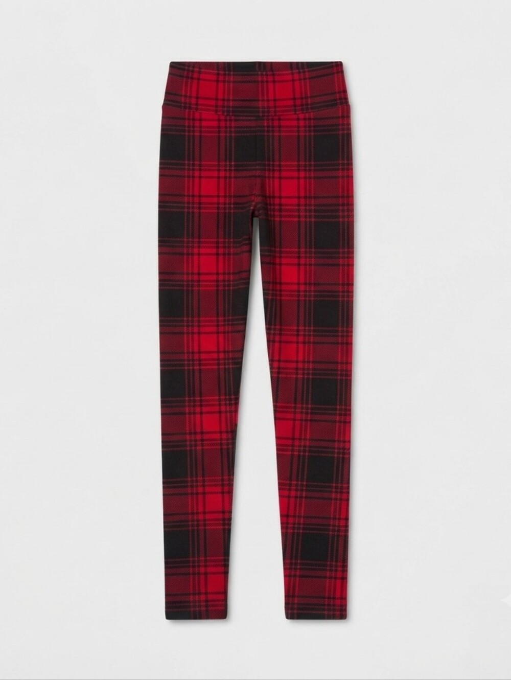 ​No Boundaries Womens Red Black Plaid Buffalo Check Leggings Size S 3-5 Soft